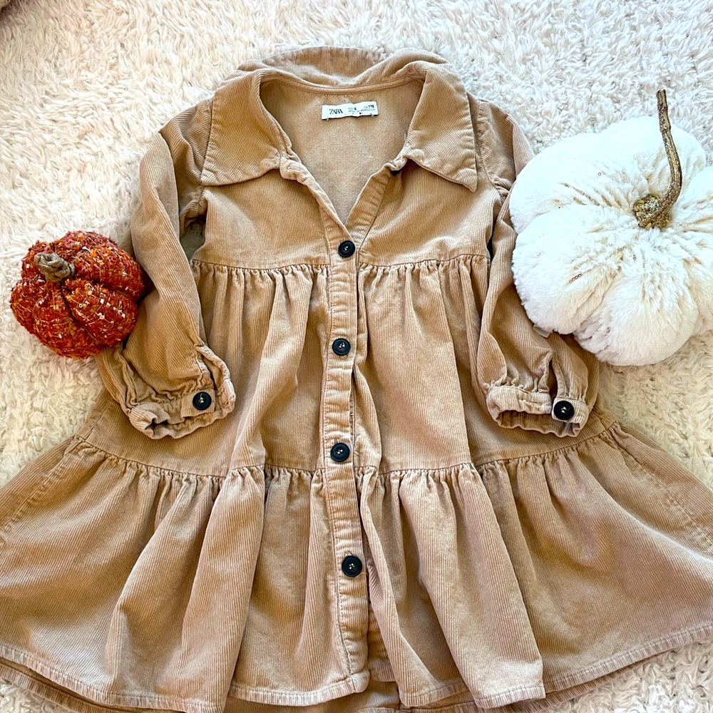 Zara size 6 girls dress tan 🎃 🍁